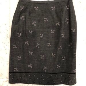 Bundle & Save! Size 8, Gray wool embroidered skirt
